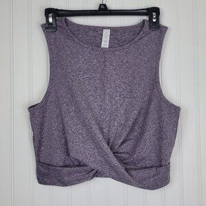 Balance Collection Heathered Maroon Twisted Front Bra Crop Top Women's SZ L